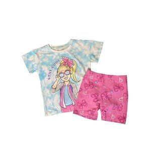 Jojo Siwa tie‎ dye crew neck shirt and shorts set Girls  XS (4/5)